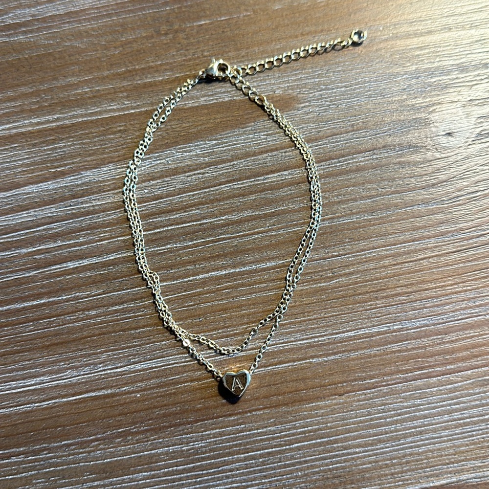 Double strand gold tone anklet - Picture 1 of 3